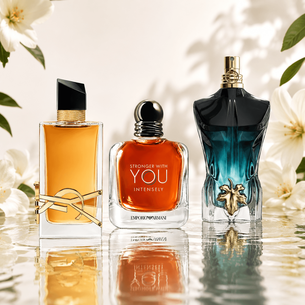 Flacons de parfums originaux dans un décor raffiné